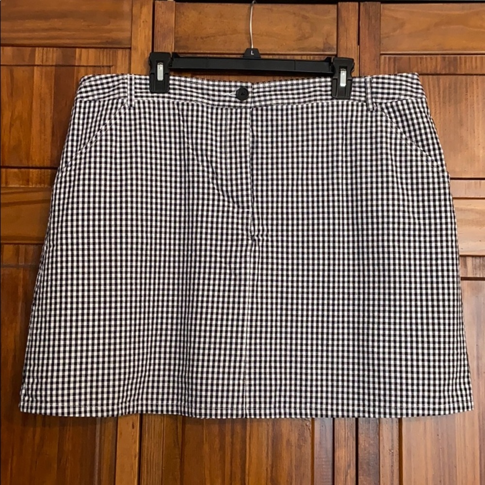White Slag Black and White Gingham Skirt Size 18
